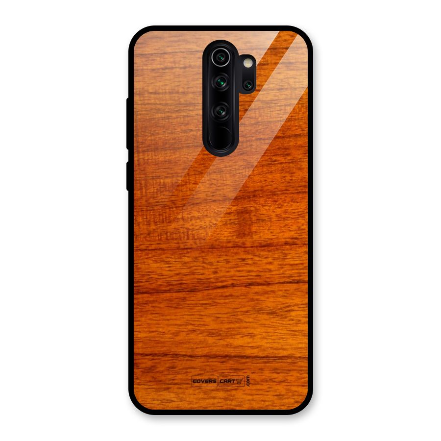 Wood Texture Design Glass Back Case for Redmi Note 8 Pro
