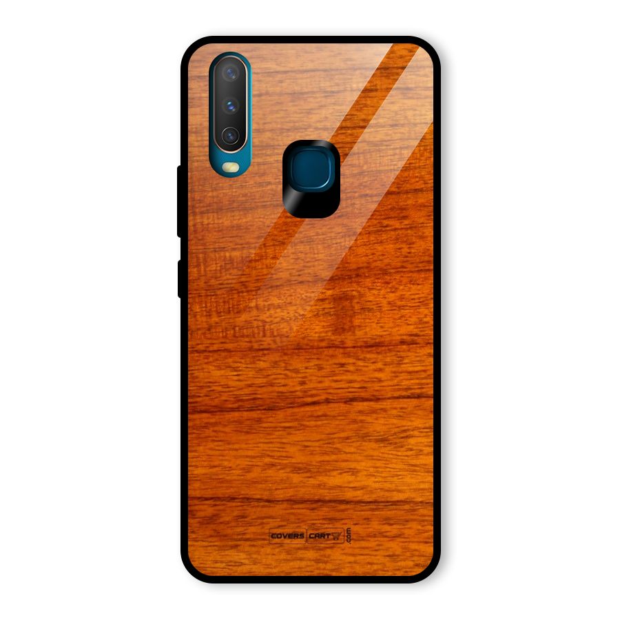 Wood Texture Design Glass Back Case for Vivo U10
