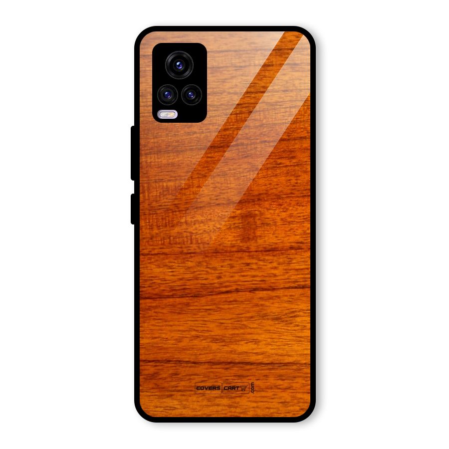 Wood Texture Design Glass Back Case for Vivo V20
