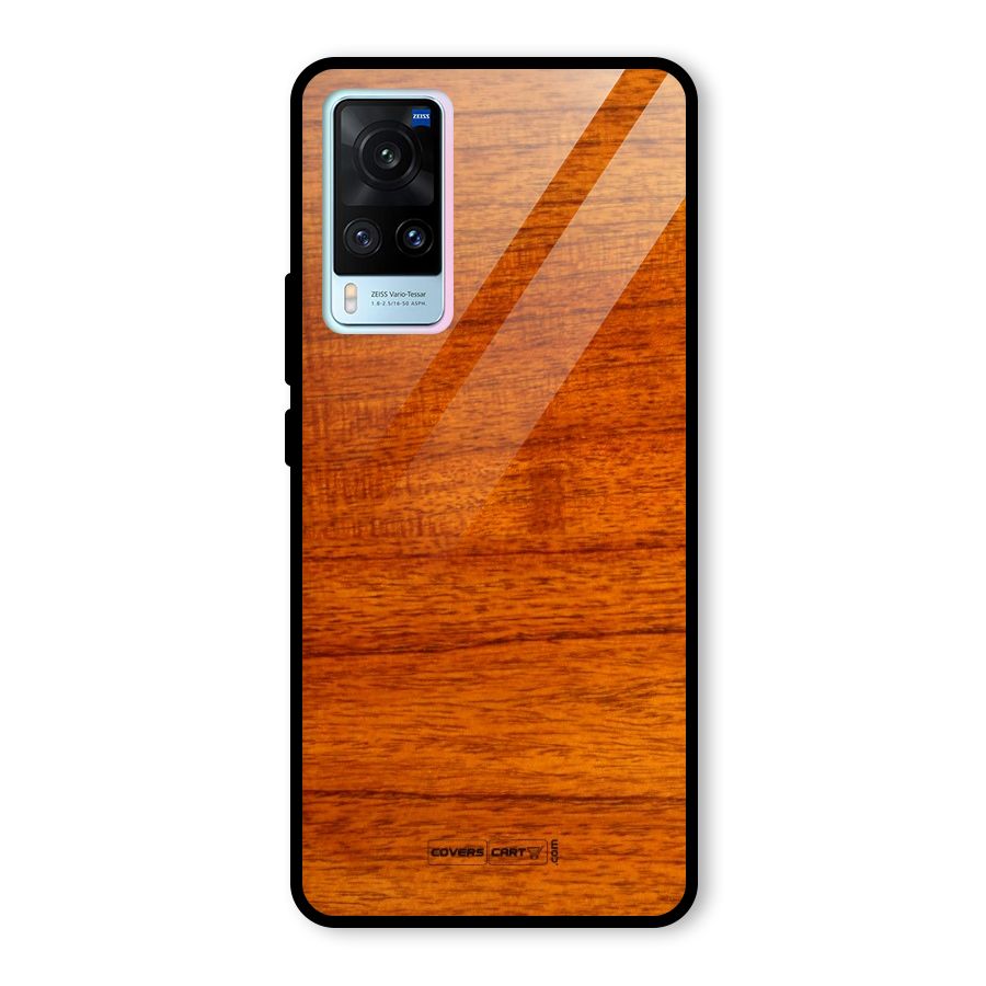Wood Texture Design Glass Back Case for Vivo X60