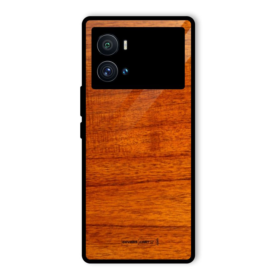 Wood Texture Design Glass Back Case for Vivo iQOO 9 Pro