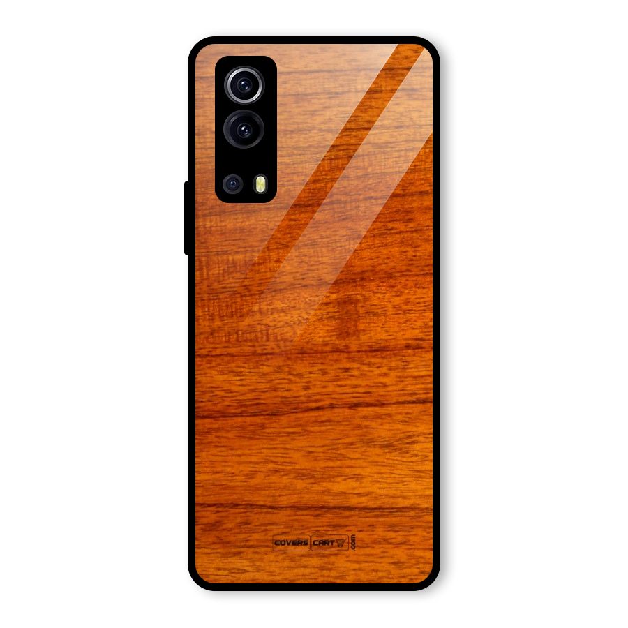 Wood Texture Design Glass Back Case for Vivo iQOO Z3