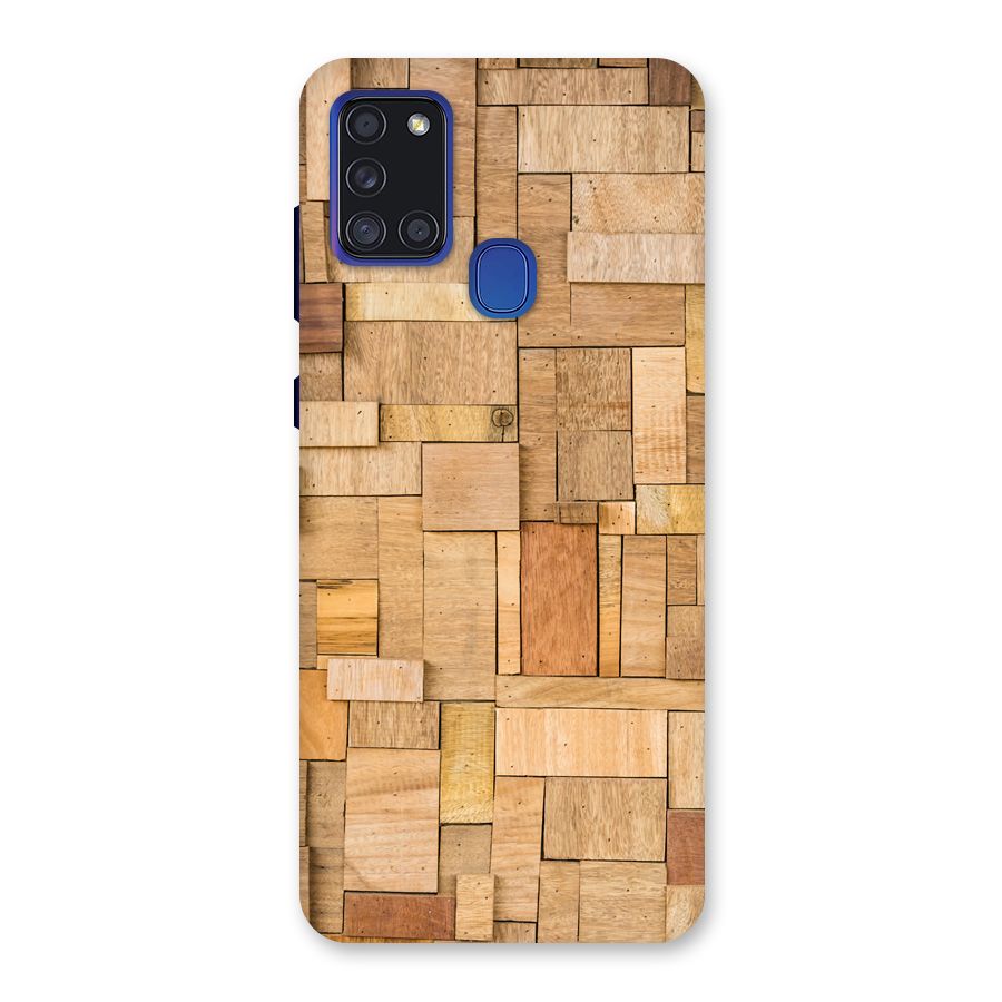 Wooden Blocks Back Case for Galaxy A21s