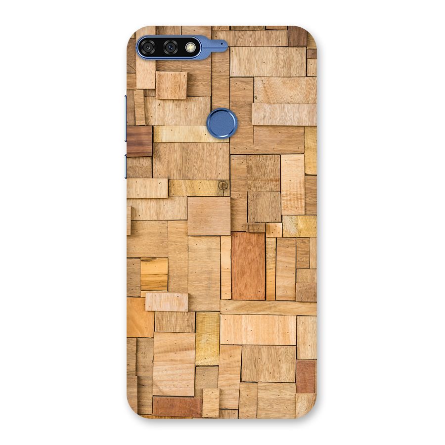 Wooden Blocks Back Case for Honor 7C
