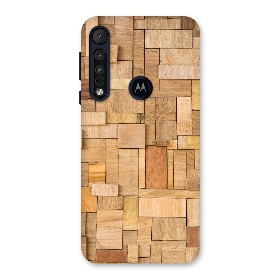 Wooden Blocks Back Case for Motorola One Macro