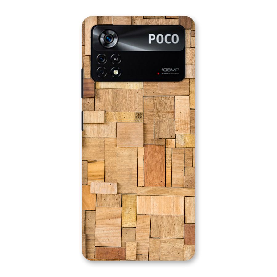 Wooden Blocks Back Case for Poco X4 Pro 5G