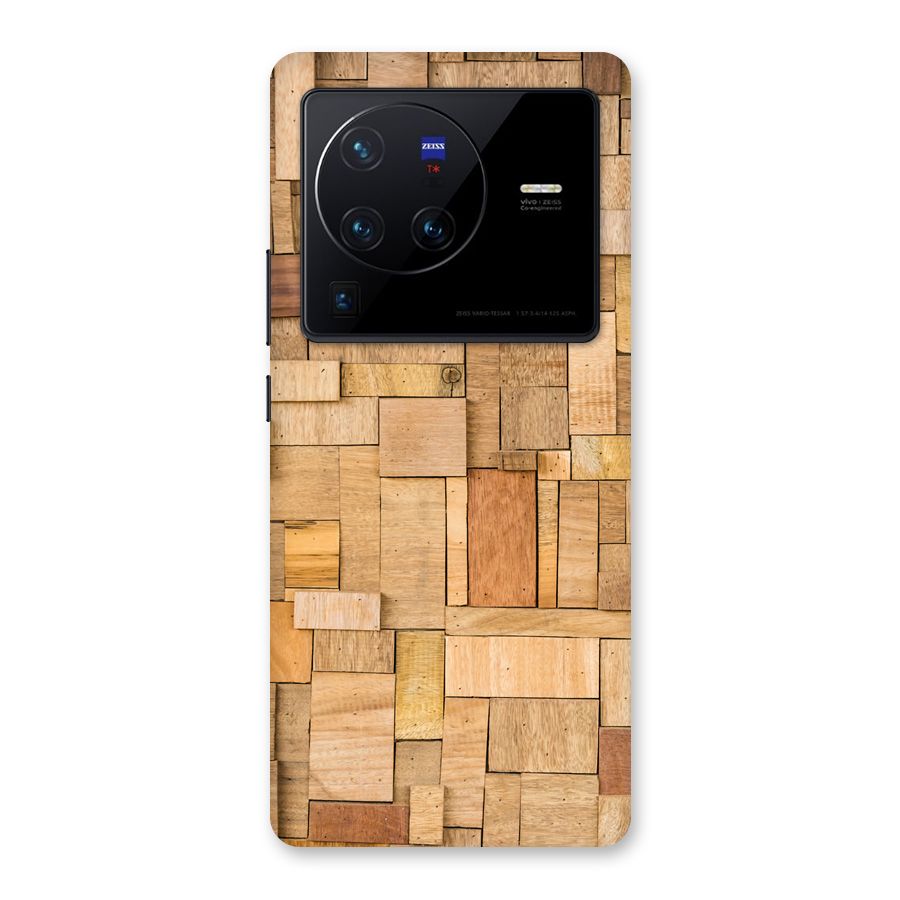 Wooden Blocks Back Case for Vivo X80 Pro