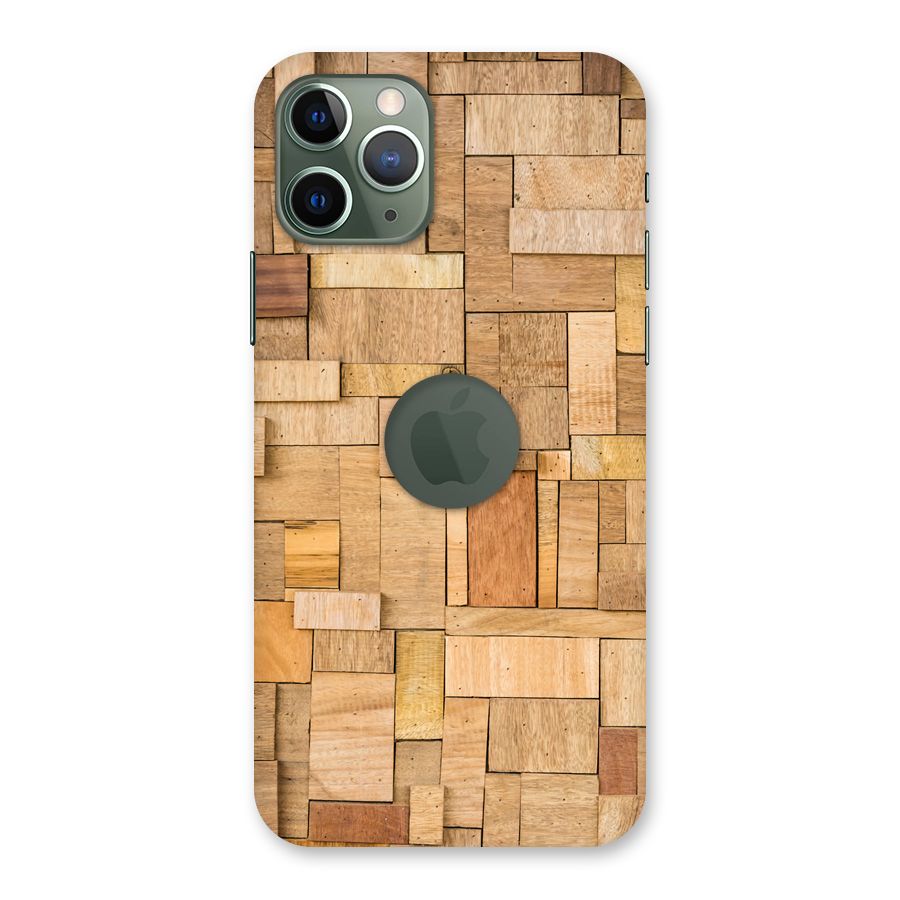 Wooden Blocks Back Case for iPhone 11 Pro Logo  Cut