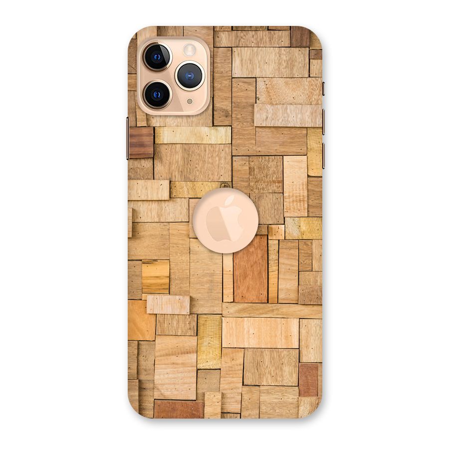 Wooden Blocks Back Case for iPhone 11 Pro Max Logo Cut
