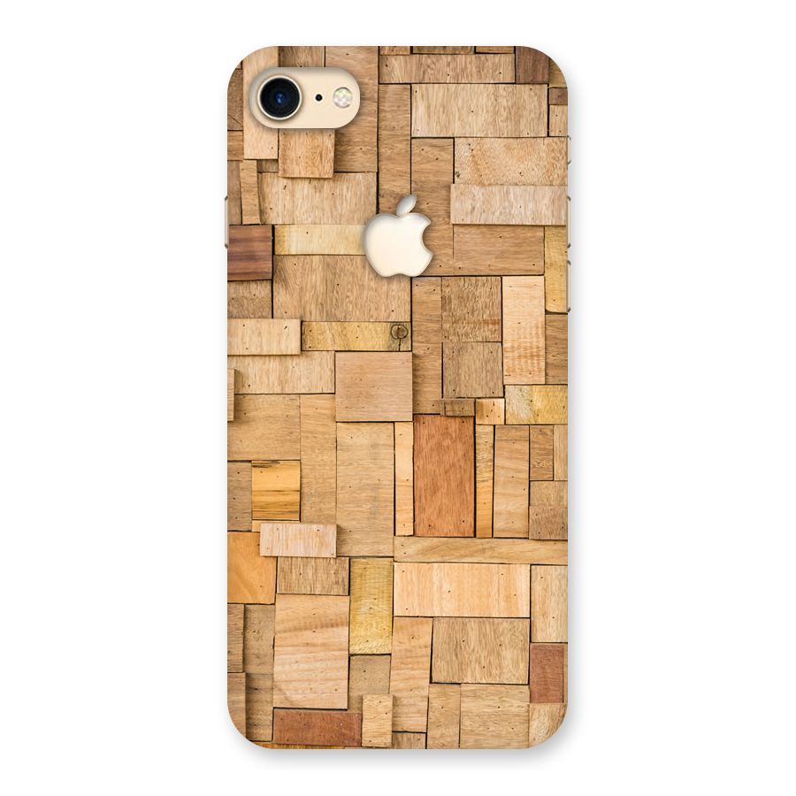 Wooden Blocks Back Case for iPhone 7 Apple Cut