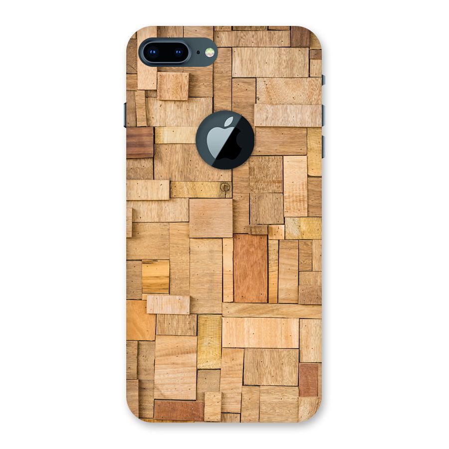 Wooden Blocks Back Case for iPhone 7 Plus Logo Cut