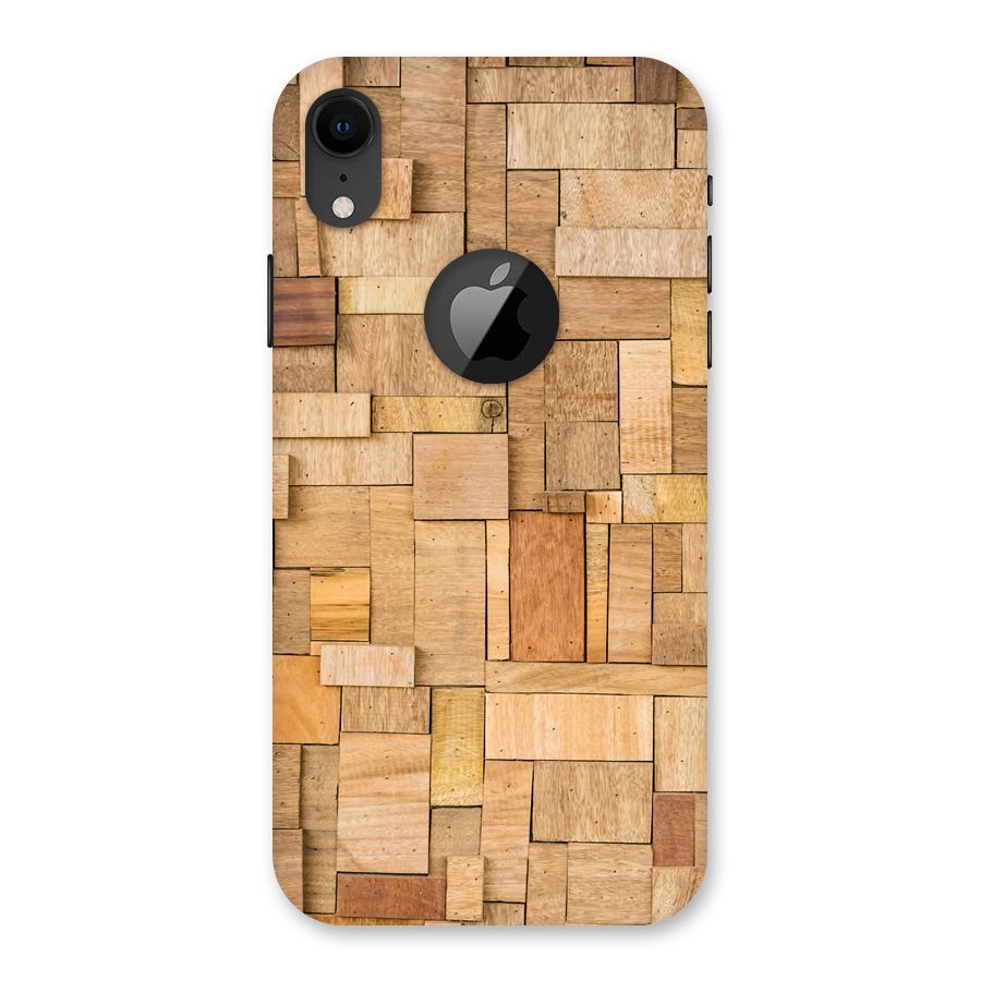 Wooden Blocks Back Case for iPhone XR Logo Cut