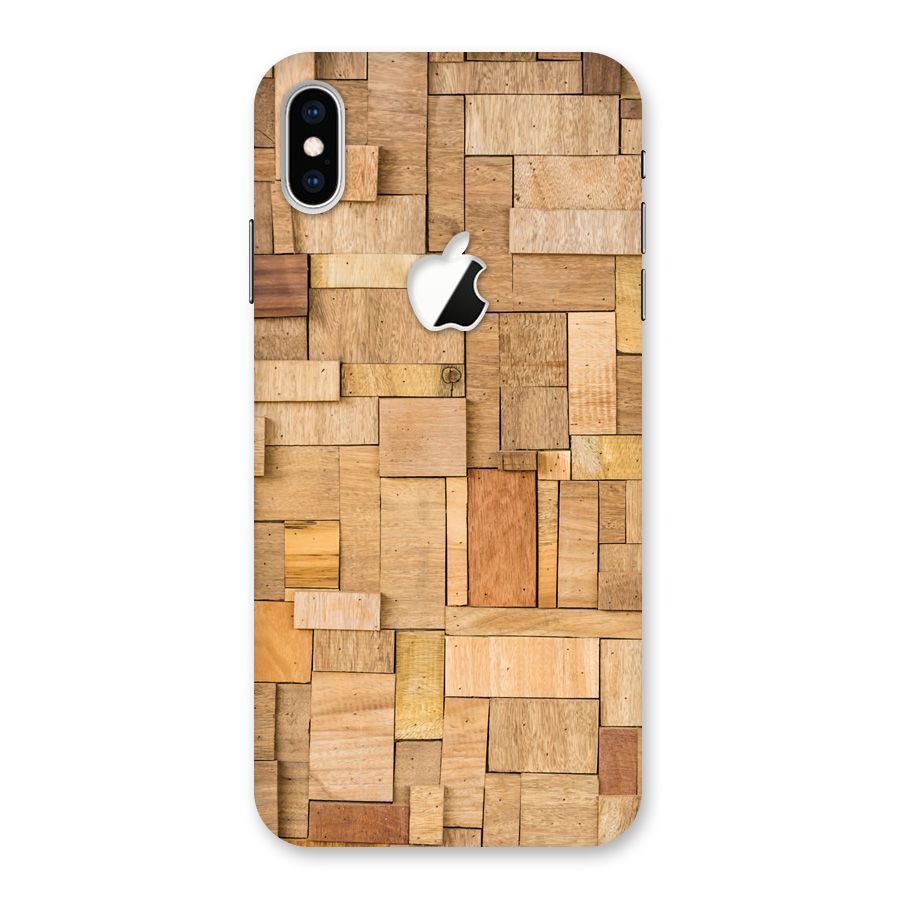 Wooden Blocks Back Case for iPhone XS Max Apple Cut