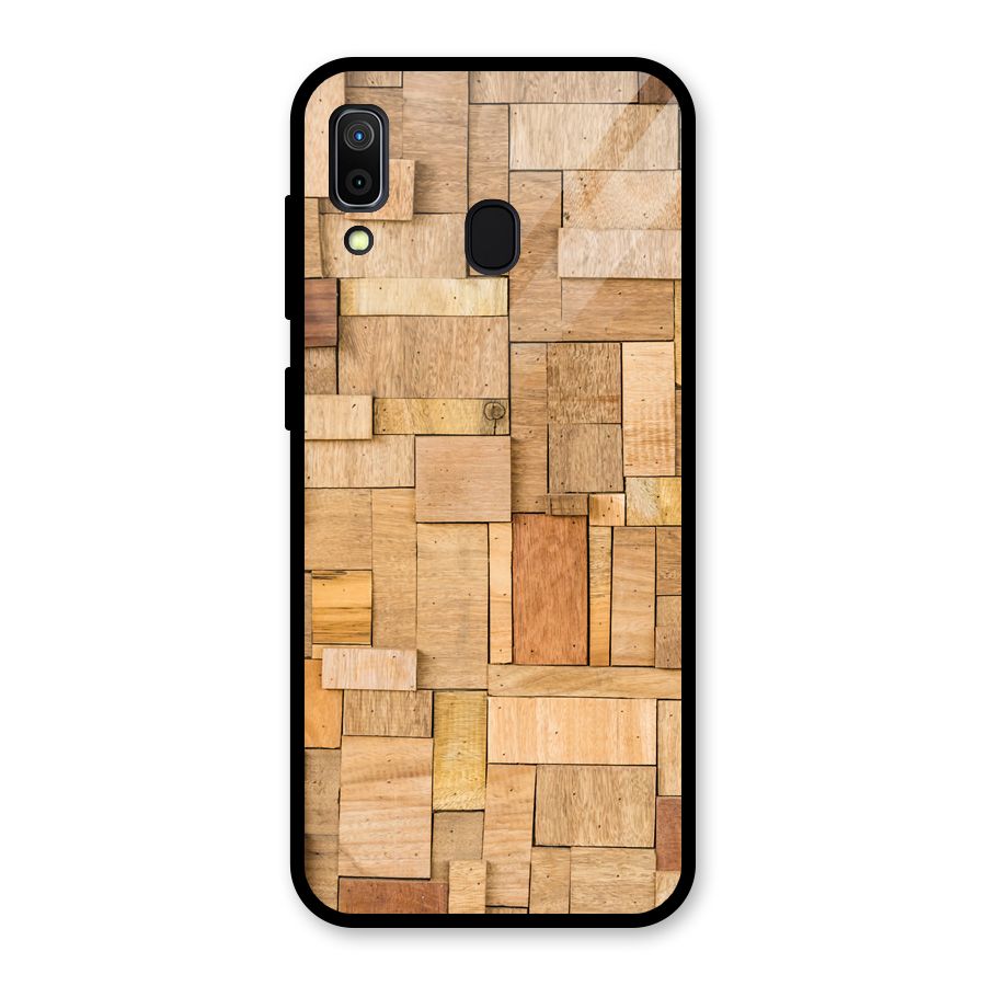 Wooden Blocks Glass Back Case for Galaxy A30