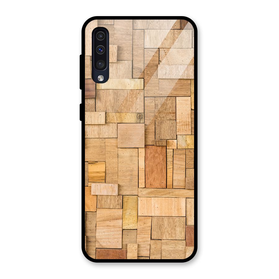 Wooden Blocks Glass Back Case for Galaxy A50s