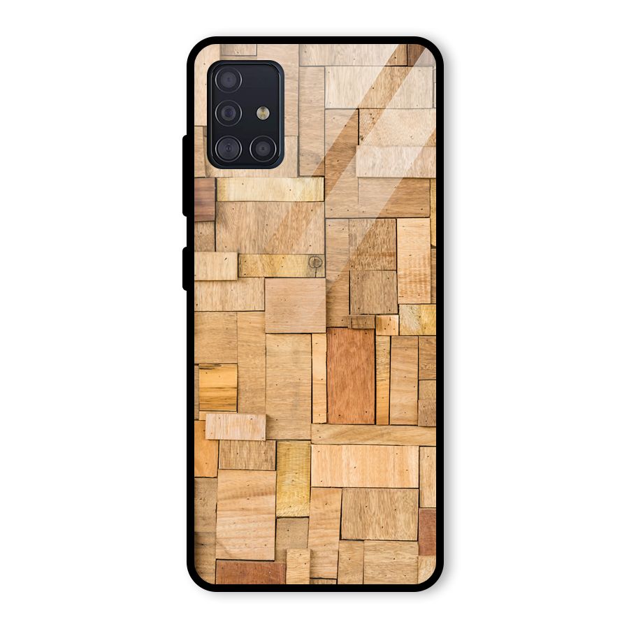 Wooden Blocks Glass Back Case for Galaxy A51
