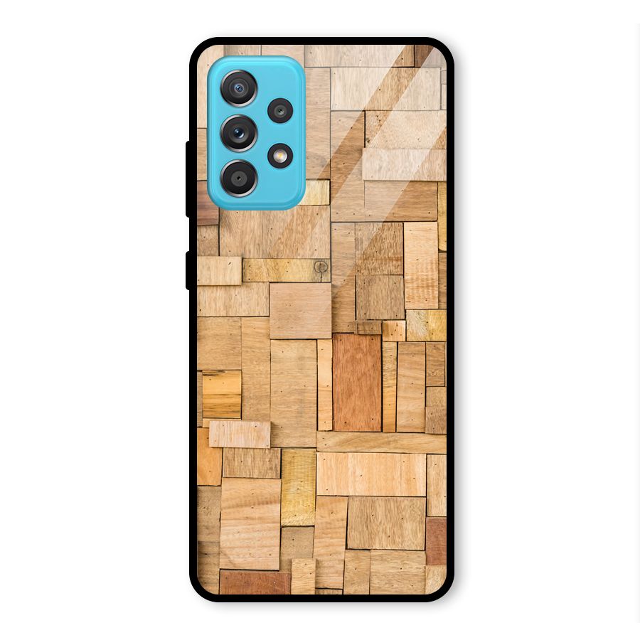 Wooden Blocks Glass Back Case for Galaxy A52s 5G