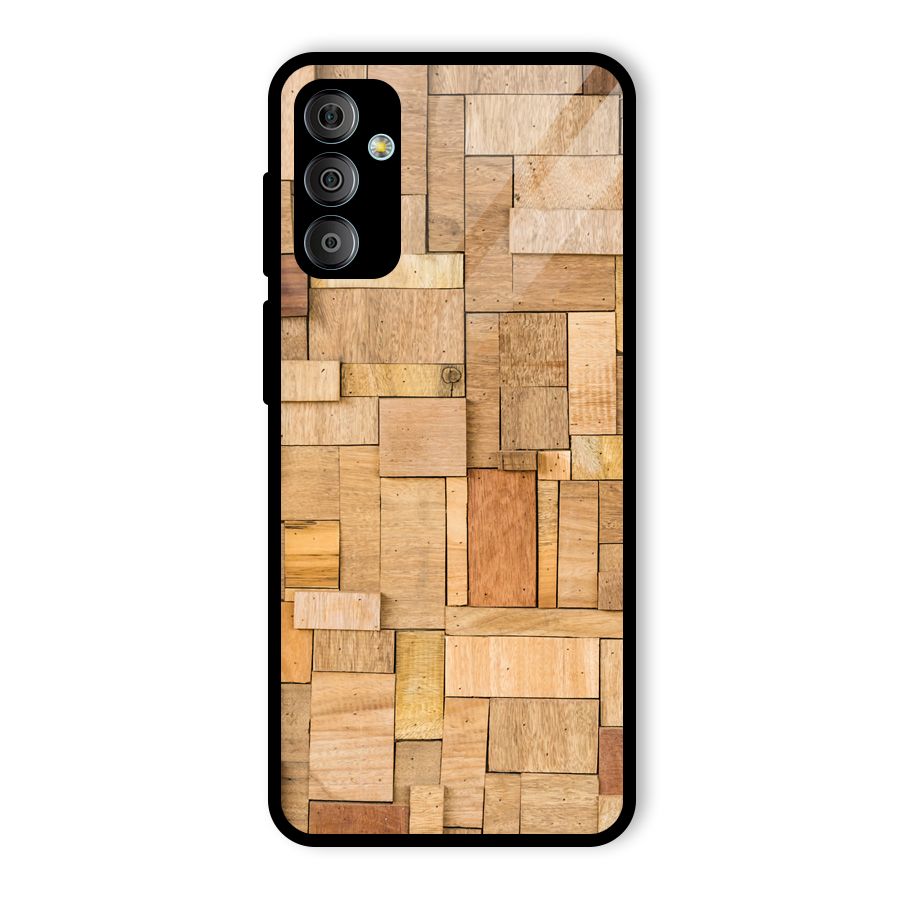 Wooden Blocks Glass Back Case for Galaxy F23