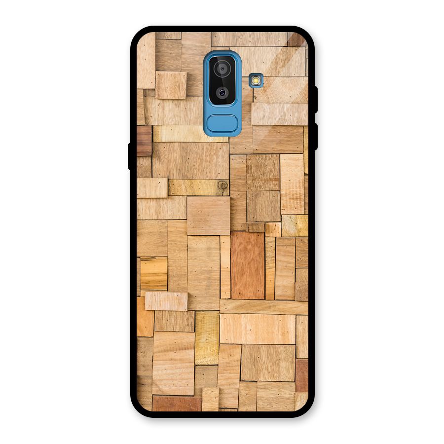 Wooden Blocks Glass Back Case for Galaxy J8