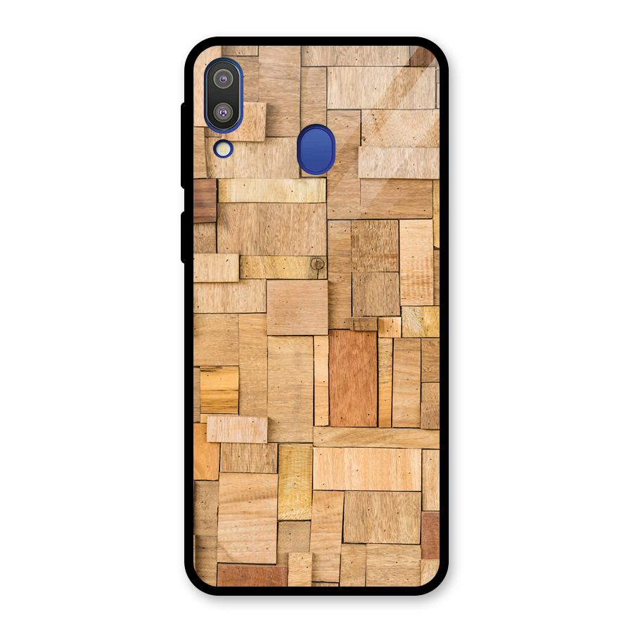 Wooden Blocks Glass Back Case for Galaxy M20