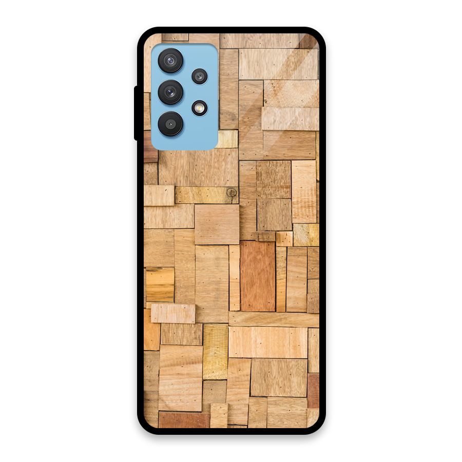 Wooden Blocks Glass Back Case for Galaxy M32 5G