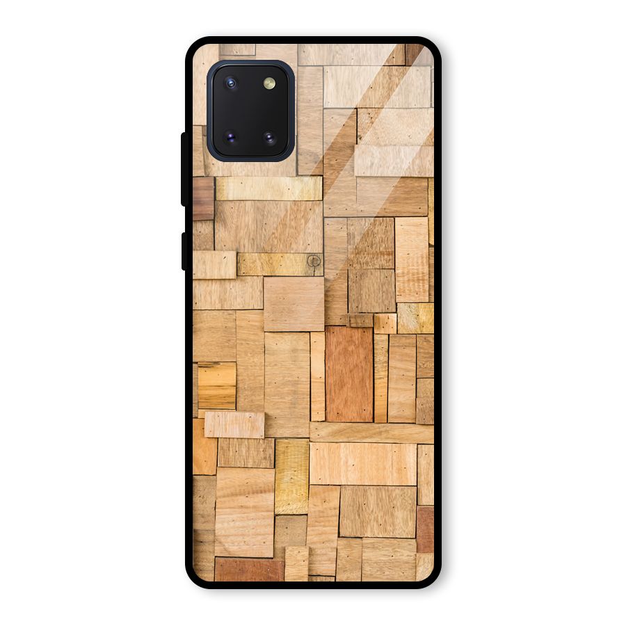 Wooden Blocks Glass Back Case for Galaxy Note 10 Lite
