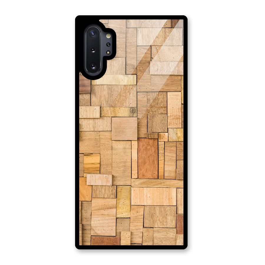 Wooden Blocks Glass Back Case for Galaxy Note 10 Plus