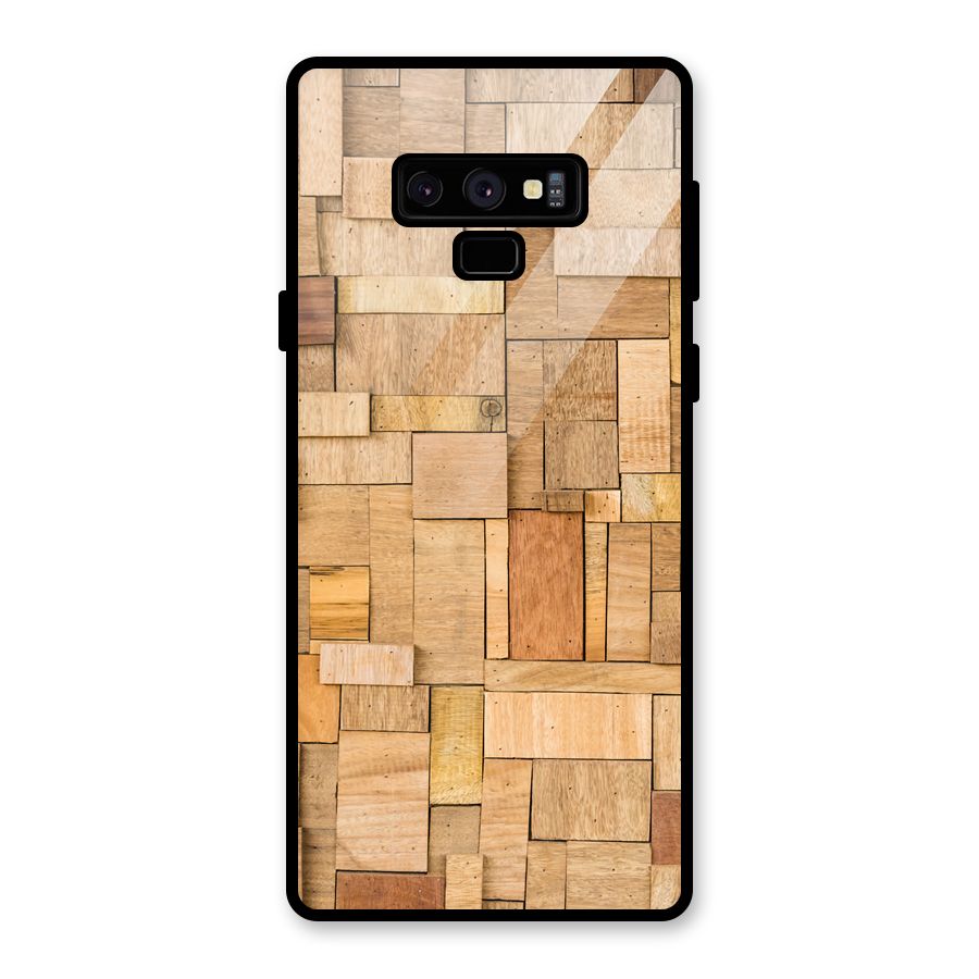 Wooden Blocks Glass Back Case for Galaxy Note 9