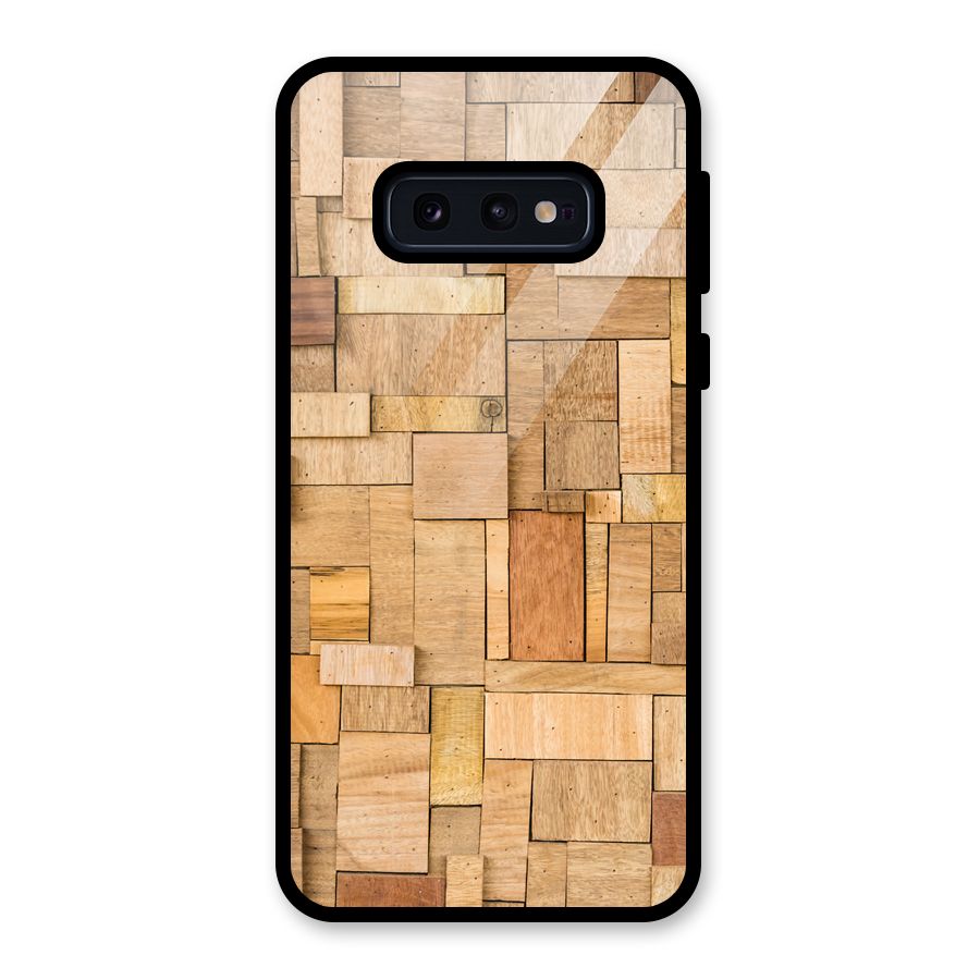 Wooden Blocks Glass Back Case for Galaxy S10e