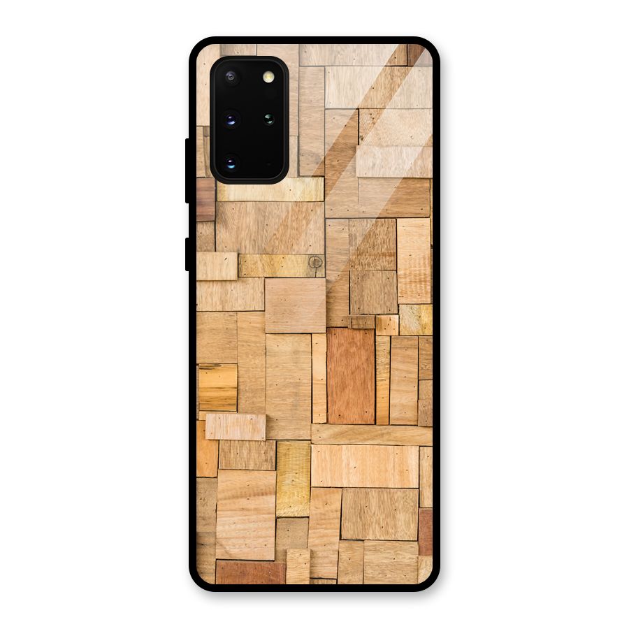 Wooden Blocks Glass Back Case for Galaxy S20 Plus