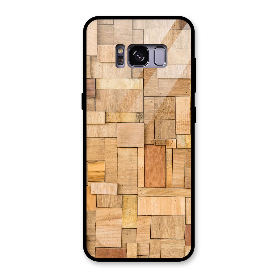 Wooden Blocks Glass Back Case for Galaxy S8