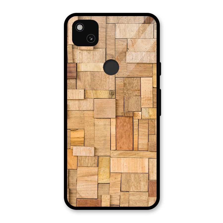 Wooden Blocks Glass Back Case for Google Pixel 4a