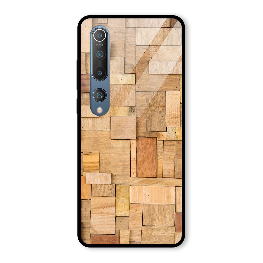 Wooden Blocks Glass Back Case for Mi 10
