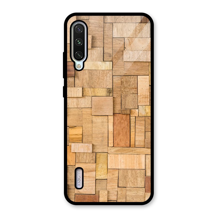 Wooden Blocks Glass Back Case for Mi A3