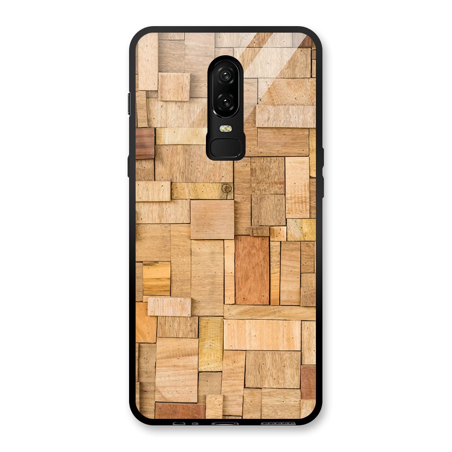 Wooden Blocks Glass Back Case for OnePlus 6
