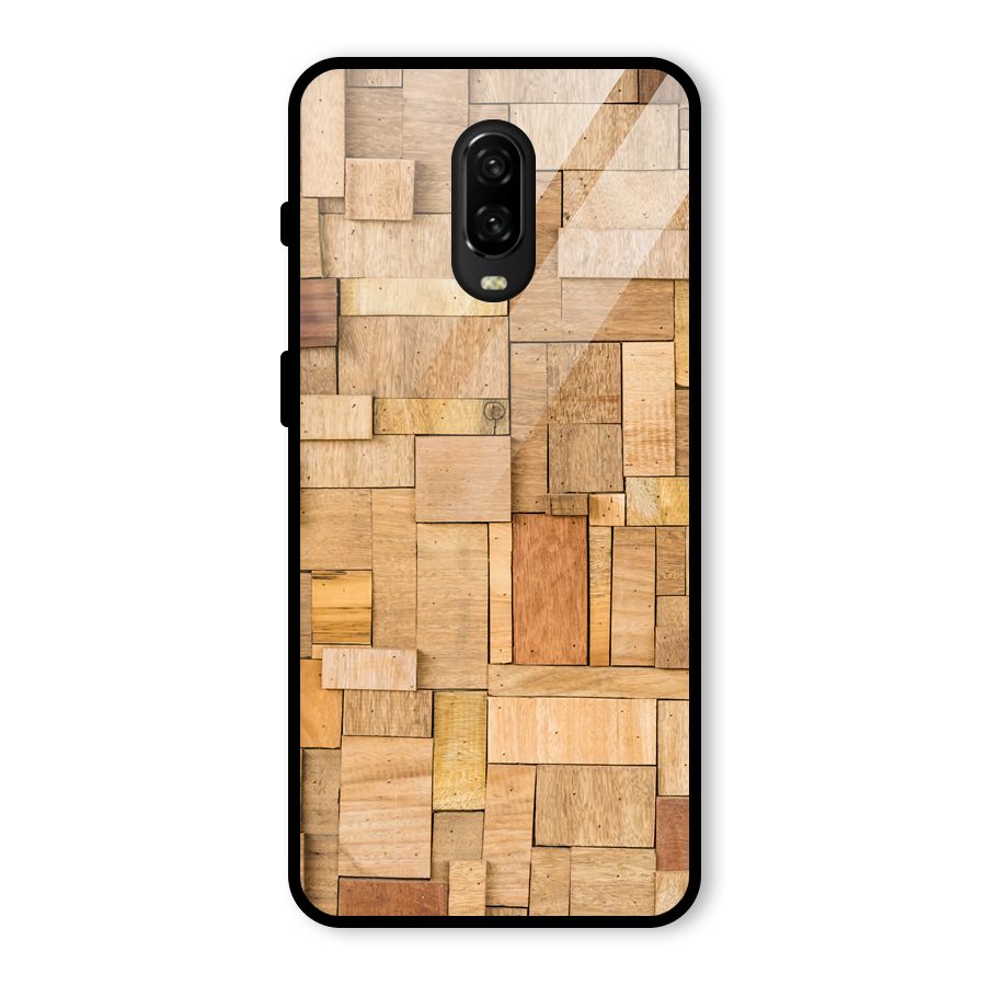 Wooden Blocks Glass Back Case for OnePlus 6T