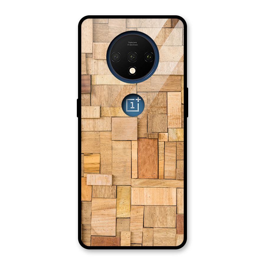 Wooden Blocks Glass Back Case for OnePlus 7T