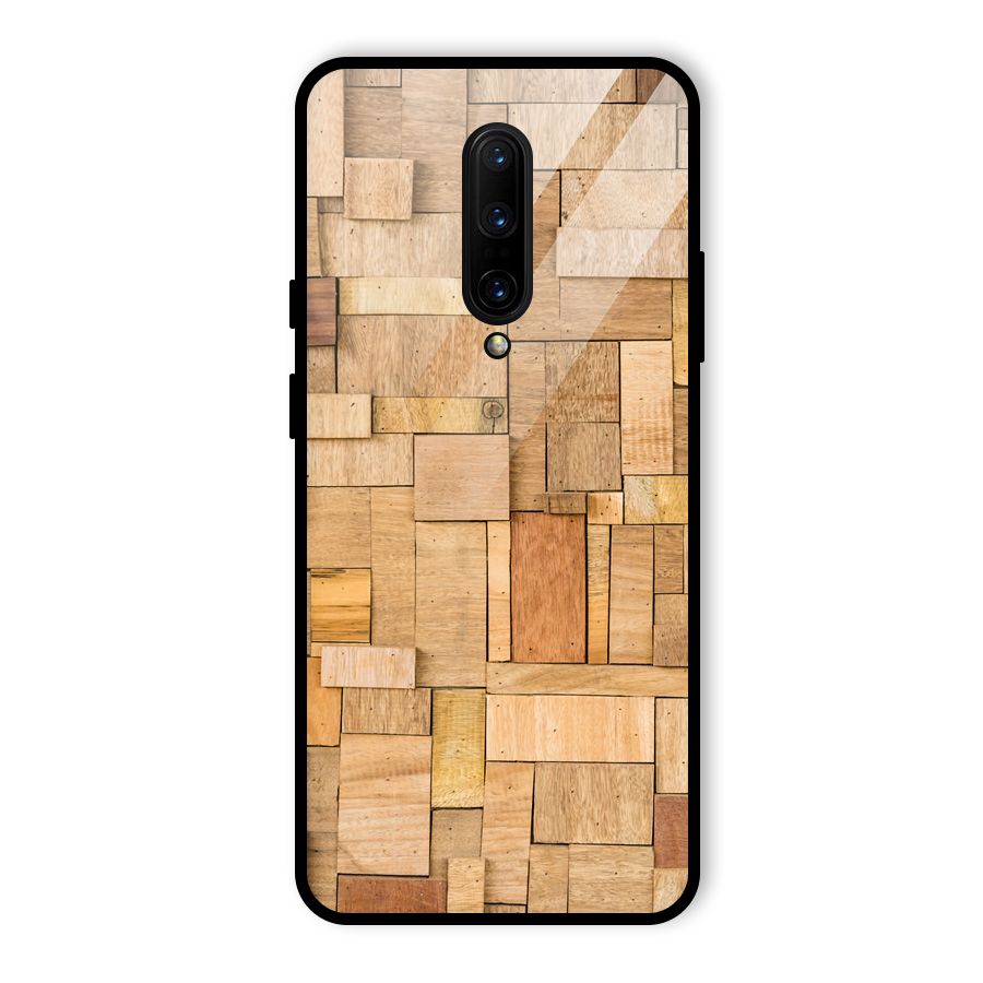 Wooden Blocks Glass Back Case for OnePlus 7 Pro