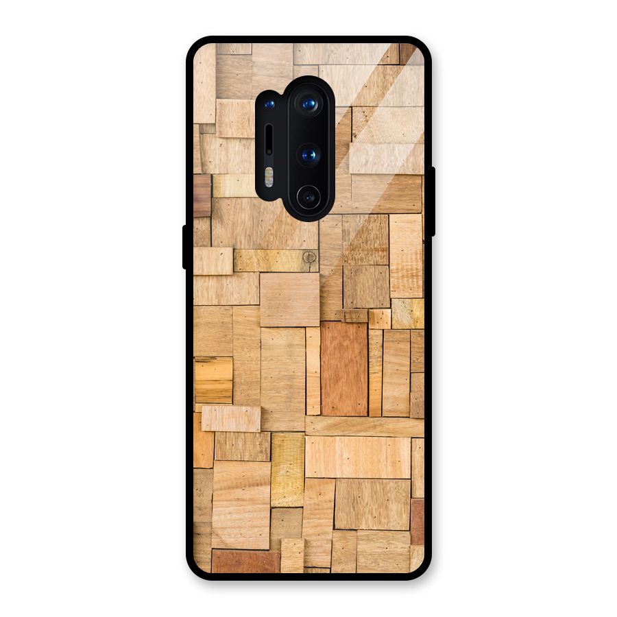 Wooden Blocks Glass Back Case for OnePlus 8 Pro