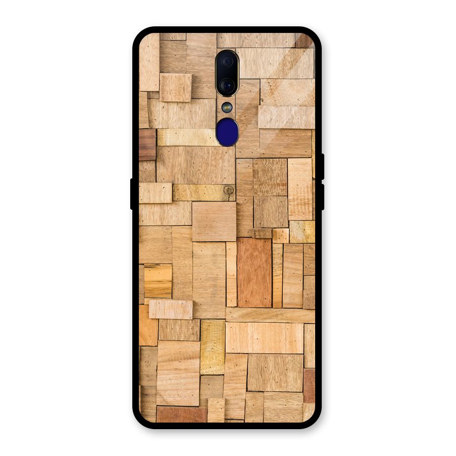 Wooden Blocks Glass Back Case for Oppo F11
