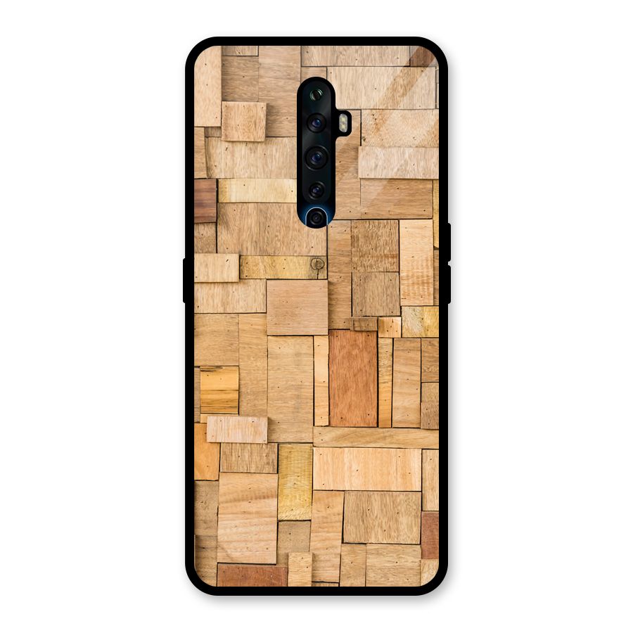 Wooden Blocks Glass Back Case for Oppo Reno2 Z