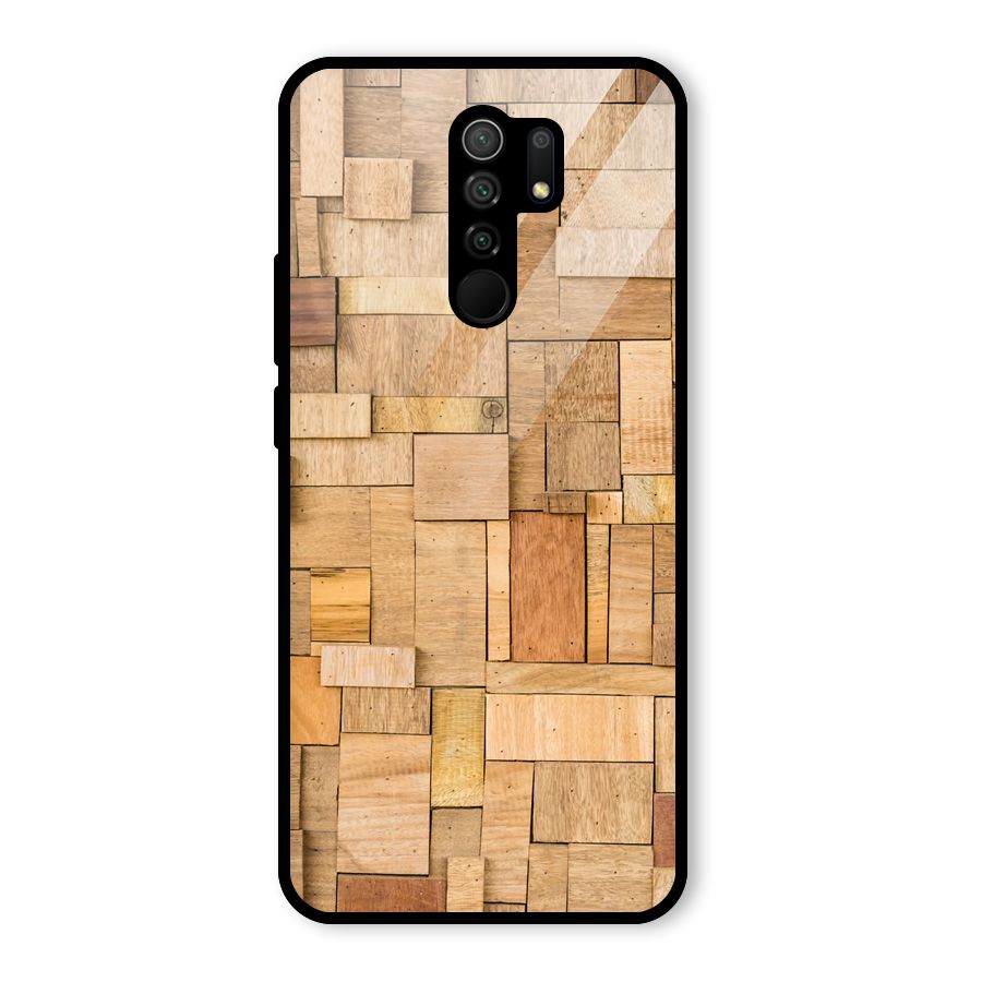 Wooden Blocks Glass Back Case for Poco M2