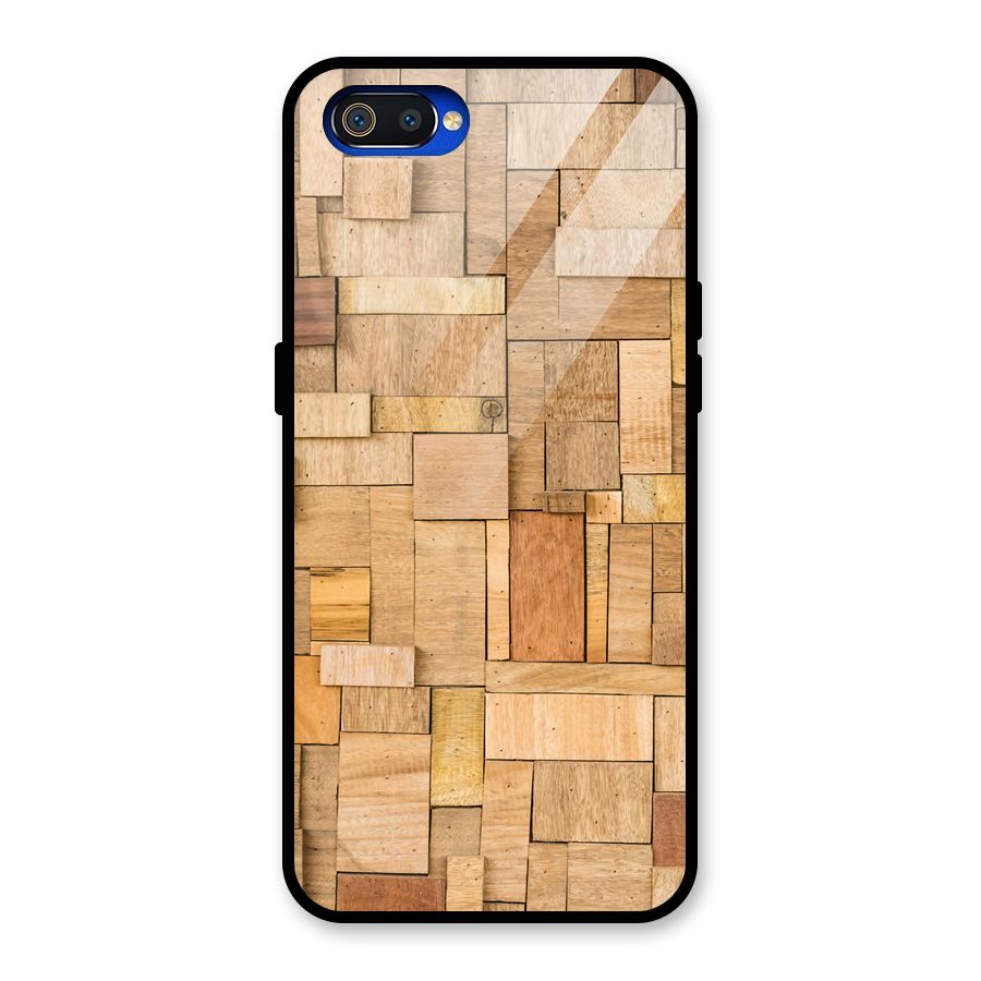 Wooden Blocks Glass Back Case for Realme C2