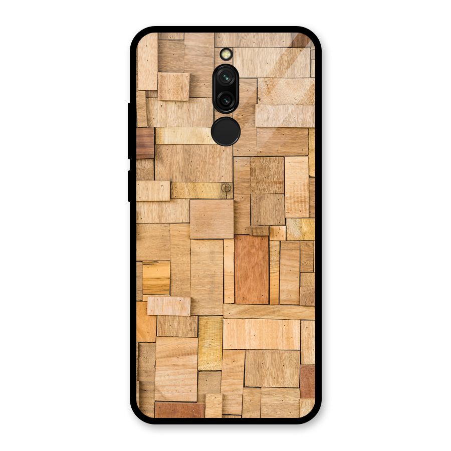 Wooden Blocks Glass Back Case for Redmi 8