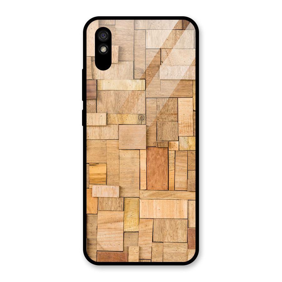 Wooden Blocks Glass Back Case for Redmi 9i