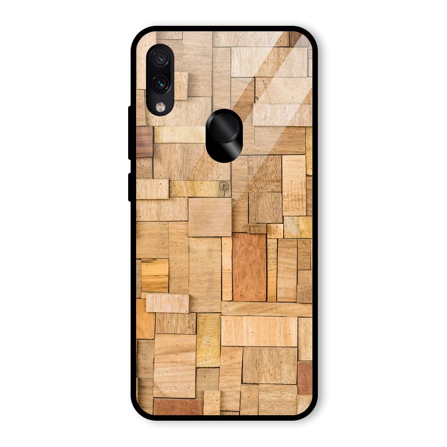 Wooden Blocks Glass Back Case for Redmi Note 7 Pro