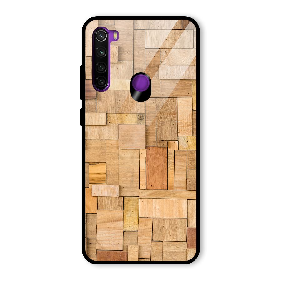 Wooden Blocks Glass Back Case for Redmi Note 8
