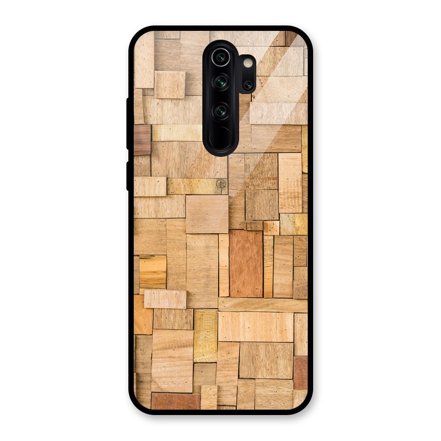 Wooden Blocks Glass Back Case for Redmi Note 8 Pro