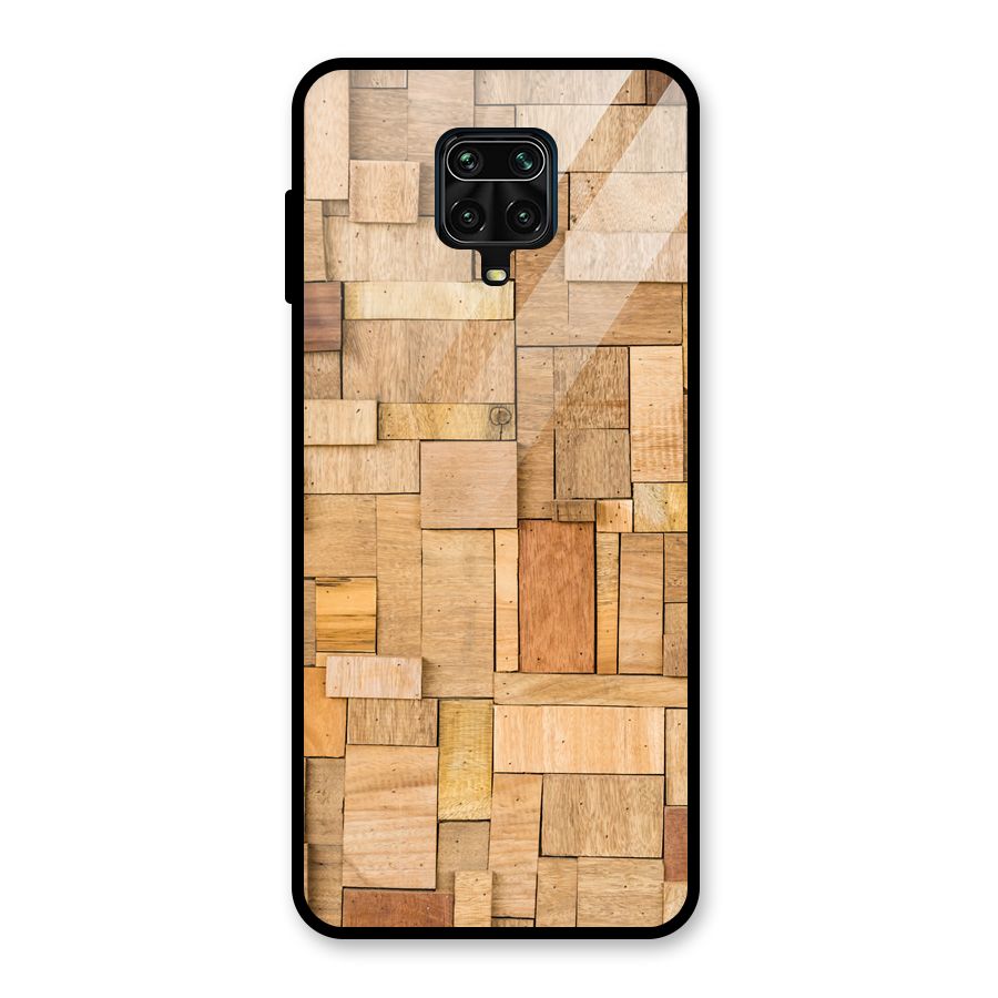 Wooden Blocks Glass Back Case for Redmi Note 9 Pro