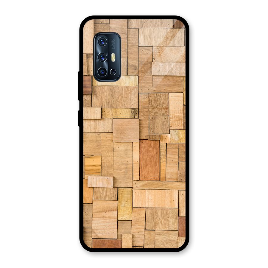 Wooden Blocks Glass Back Case for Vivo V17